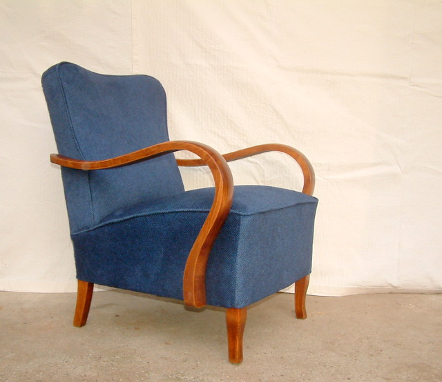 Art Deco velvet armchair.