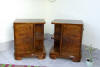 Pair of burl walnut bedside cabinets/nightsands. Click here for more details.