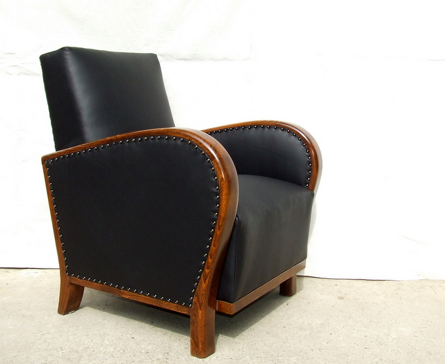 Art Deco leather armchair.