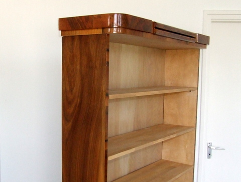 Art Deco walnut bookshelves