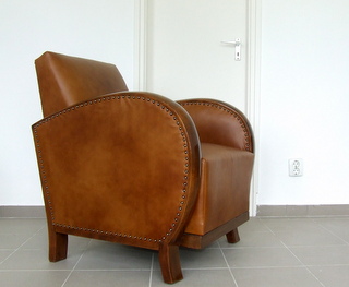 Art Deco Leather Armchair. £695.