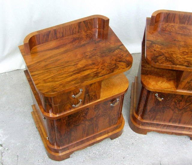 Art Deco walnut furniture.