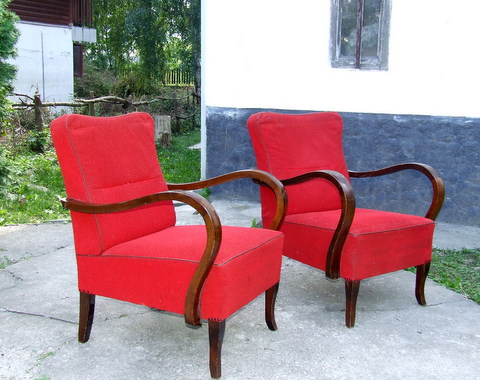 Pair of Art Deco Club Chairs, Armchairs.