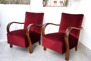 Pair of Art Deco Armchairs, Cocktail Chairs.