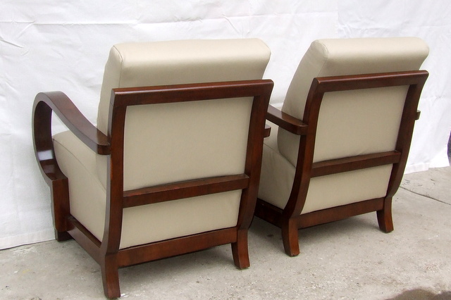 Art Deco leather furniture.