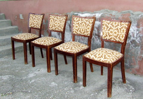 4 Art Deco Dining Chairs.