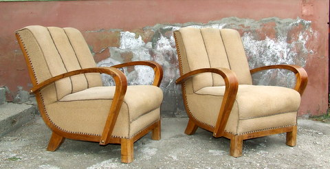Pair of Art Deco Armchairs.